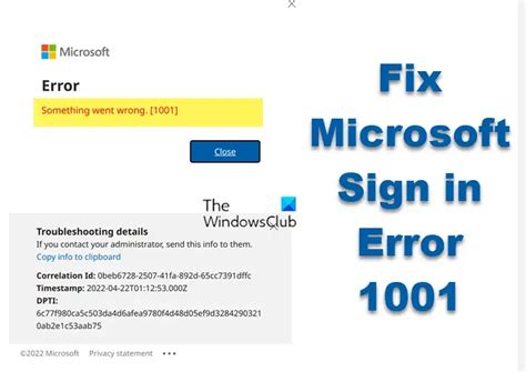 microsoft errore 1001|How to Fix Microsoft Sign.